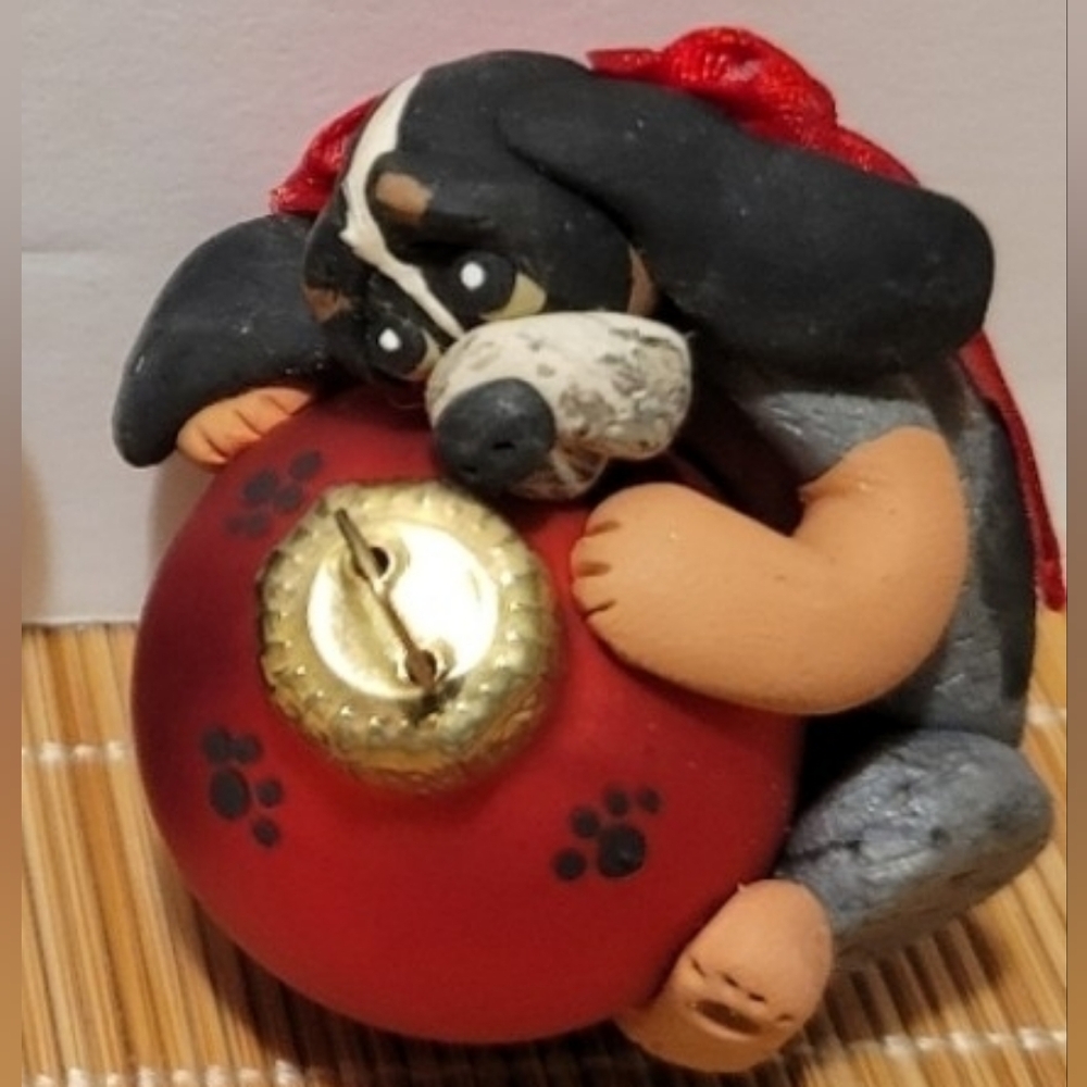 Basset Hound Handmade Christmas Dog Ornaments Polymer Clay